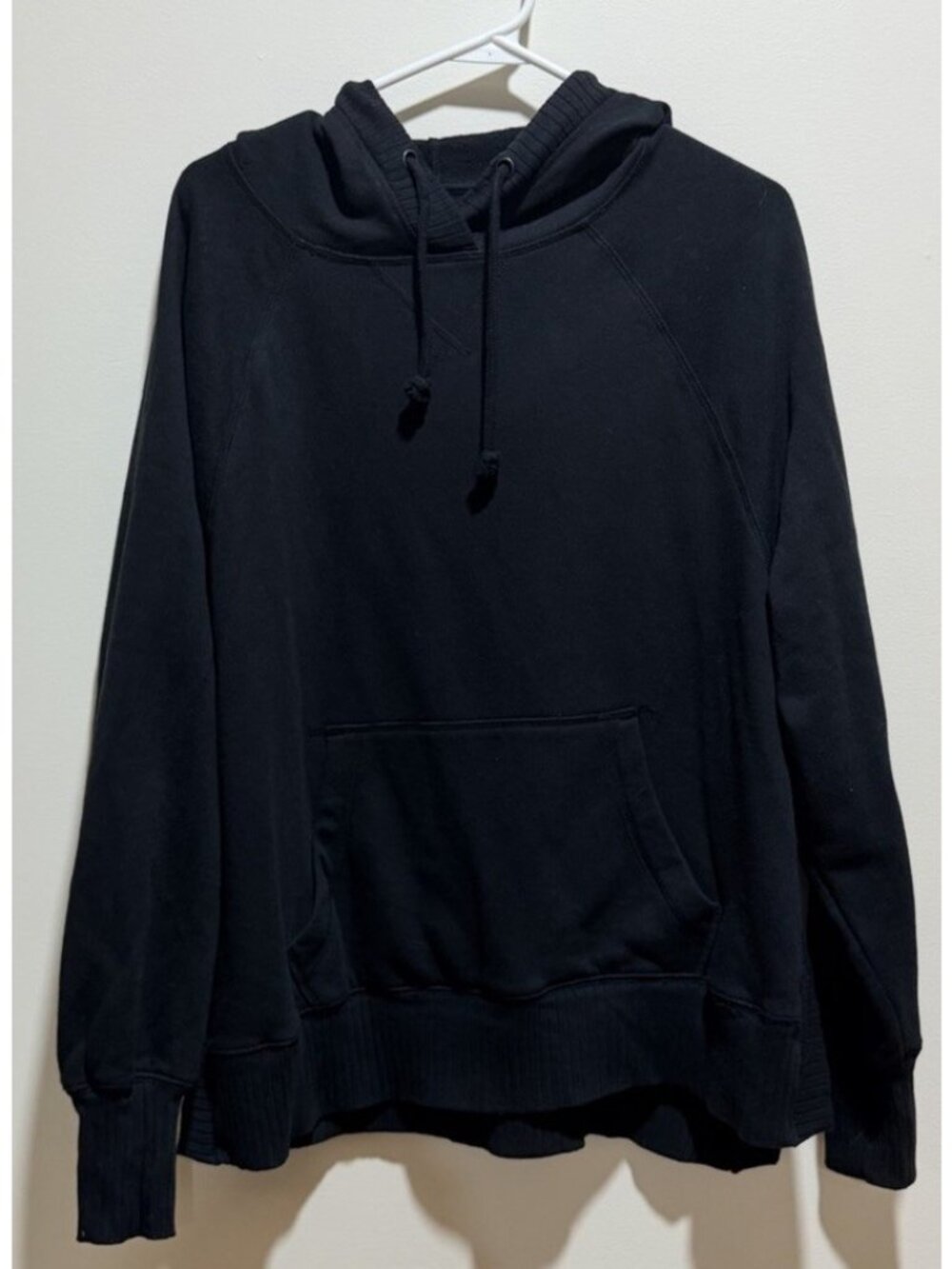 So Sweatshirt Size Large Oversized Cozy Hoodie Pullover Drawstring ~ Black